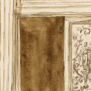 Drawing, Door with overdoor