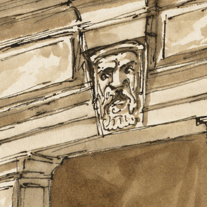 Drawing, Doorframe