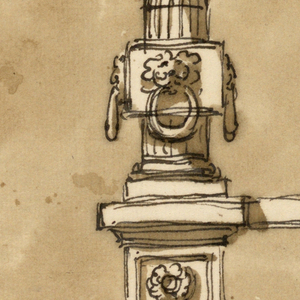 Drawing, Fireplace fenders