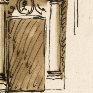 Drawing, Two elevations of a doorway