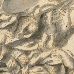 Drawing, Design for the Rear of a Carriage with Valor Victorious over Vice and Arrogance, late 17th century