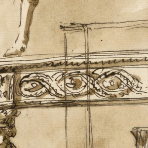 Drawing, Console table and vase