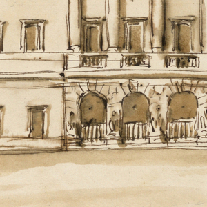 Drawing, Elevation of a palace