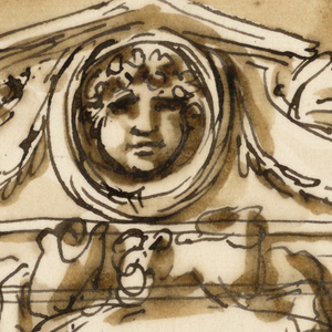 Drawing, Upper part of chair back