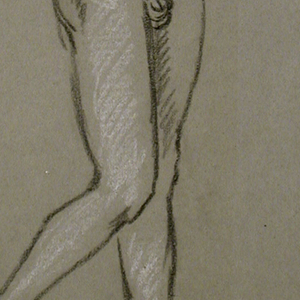 Drawing, figure study for a fountain design, ca. 1890