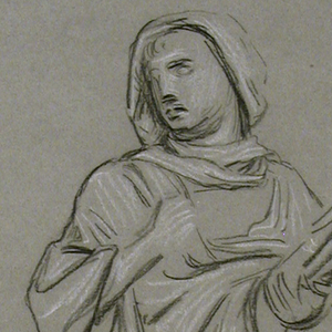 Drawing, study of a costumed figure, ca. 1890