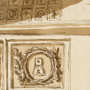Drawing, Wall elevation of alcove