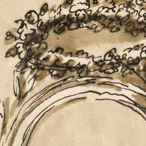 Drawing, Oval frame