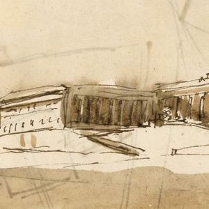 Drawing, Recto: palace; Verso: plans