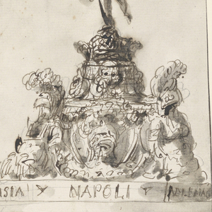 Drawing, Cover of an inkstand