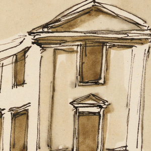 Drawing, Elevation of a town house
