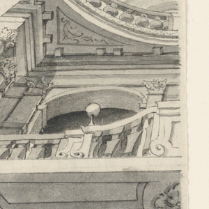 Drawing, Painted decoration of a wall and ceiling, ca. 1750