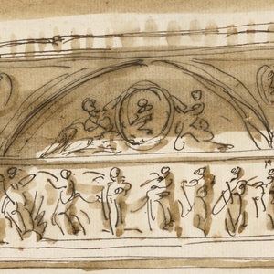 Drawing, Bed alcove