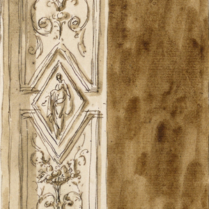 Drawing, Door with overdoor
