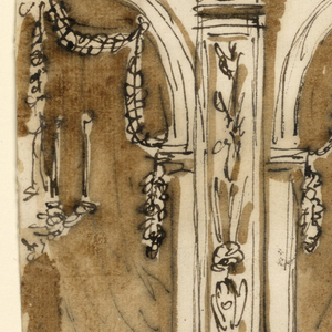 Drawing, Section of a wall