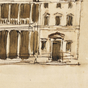 Drawing, Elevation of a town mansion