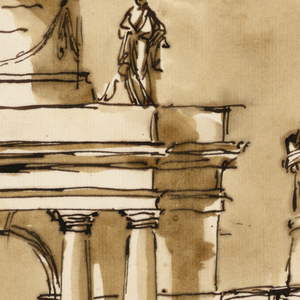 Drawing, Town gate