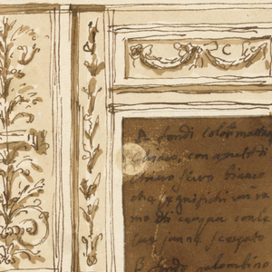 Drawing, Entrance wall of a salon