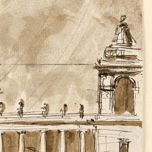 Drawing, Elevation of a funeral chapel
