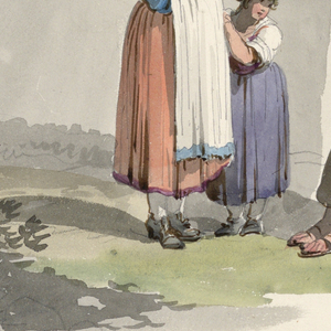 Drawing, Two Girls from Frascati Visit a Hermit, 1807