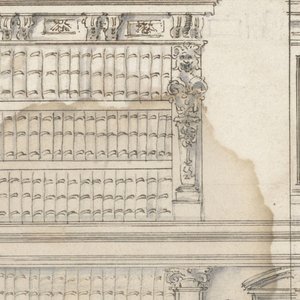Drawing, Project for the Barbarini Library, ca. 1645