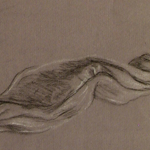 Drawing, Study of Drapery of "Fortune", ca. 1890
