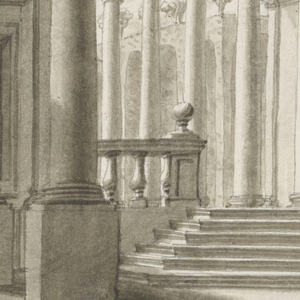 Drawing, Stage Design, Renaissance Portico, early 19th century