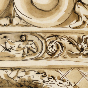 Drawing, Frame, probably for chair back