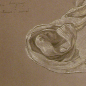 Drawing, Study of Drapery "Fortune", ca. 1877