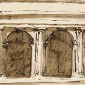 Drawing, Elevation of town mansion