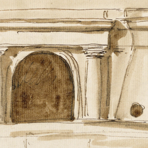 Drawing, Entrance to a fortress