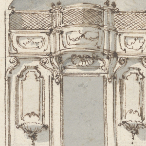 Drawing, Section of the Wall of a Nunnery Chapel with the Choir, 18th century