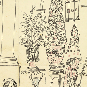 Drawing, At the Plaza, 1961