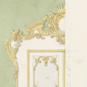 Drawing, Elevation of a carved folding door, 1860
