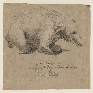 Drawing, Fountain Design with Boar, ca. 1670