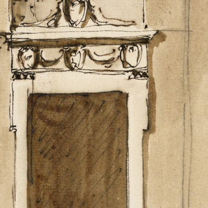 Drawing, Four projects for a door
