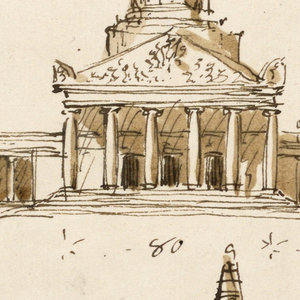 Drawing, Elevations of a mausoleum