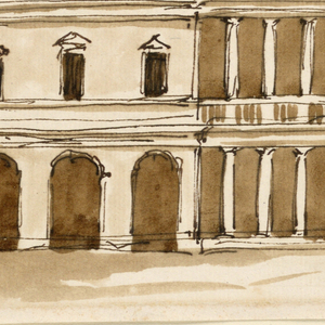 Drawing, Elevation of a villa