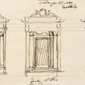 Drawing, Windows, doors, church furniture (Carlo M. de Guidici)