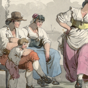 Drawing, "Saltarello Romano," Dancing Peasants In The Neighborhood of Rome, 1807–08