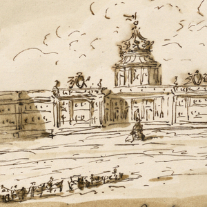 Drawing, Royal palace in the style of Borromini