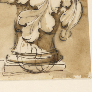 Drawing, Lower end of staircase railing