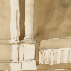 Drawing, Bed alcove
