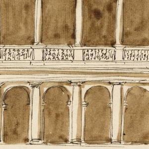 Drawing, Facade of a small palace