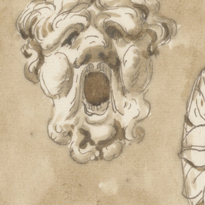 Drawing, Six doorknobs