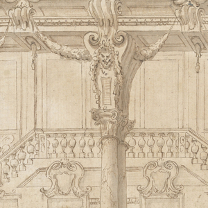 Drawing, Project for a wall painting, ca. 1650