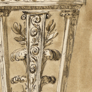 Drawing, Console table and candlestick