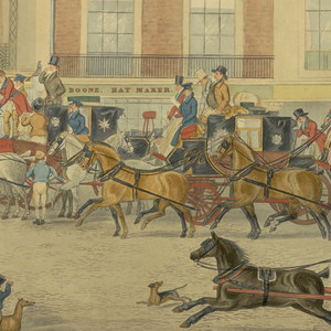 Print, West Country Mails at the Gloucester Coffee House, Piccadilly, 1828