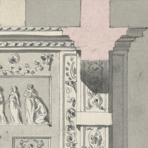 Drawing, Section of a small room, ca. 1790