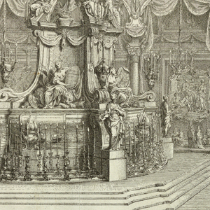 Print, Decoration of the Church of San Lorenzo, Florance, for the funeral of the Emperor Charles VI (1685-1740)